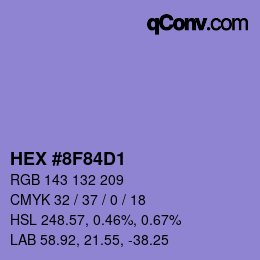 Color code: HEX #8F84D1 | qconv.com