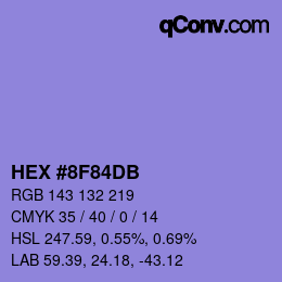 颜色代码: HEX #8F84DB | qconv.com