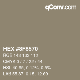 Código de color: HEX #8F8570 | qconv.com