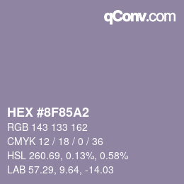 颜色代码: HEX #8F85A2 | qconv.com