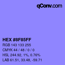 Código de color: HEX #8F85FF | qconv.com