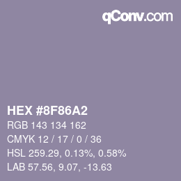颜色代码: HEX #8F86A2 | qconv.com
