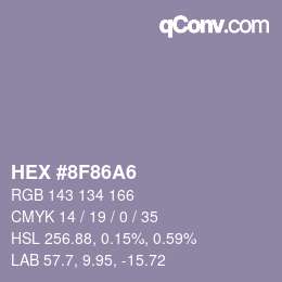 Color code: HEX #8F86A6 | qconv.com