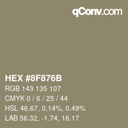 Código de color: HEX #8F876B | qconv.com