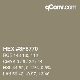 Código de color: HEX #8F8770 | qconv.com