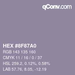 カラーコード: HEX #8F87A0 | qconv.com