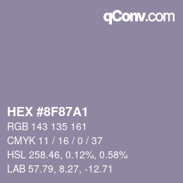 Código de color: HEX #8F87A1 | qconv.com