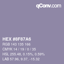 颜色代码: HEX #8F87A6 | qconv.com