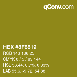 Color code: HEX #8F8819 | qconv.com