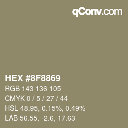 Color code: HEX #8F8869 | qconv.com