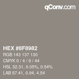 Color code: HEX #8F8982 | qconv.com