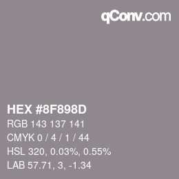 Color code: HEX #8F898D | qconv.com