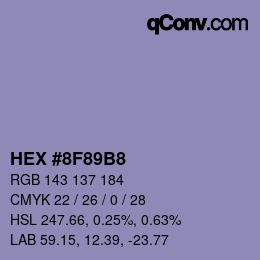 Color code: HEX #8F89B8 | qconv.com