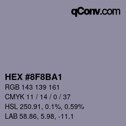 カラーコード: HEX #8F8BA1 | qconv.com