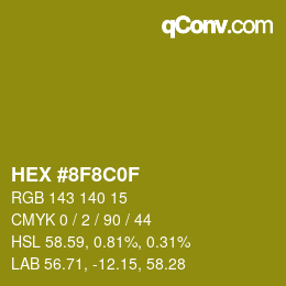 Color code: HEX #8F8C0F | qconv.com
