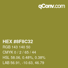 Color code: HEX #8F8C32 | qconv.com