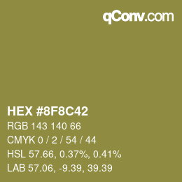 Color code: HEX #8F8C42 | qconv.com