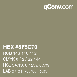 Código de color: HEX #8F8C70 | qconv.com