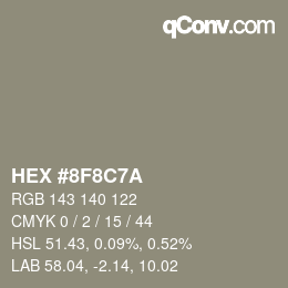 カラーコード: HEX #8F8C7A | qconv.com