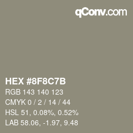 カラーコード: HEX #8F8C7B | qconv.com