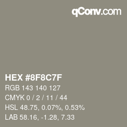 Color code: HEX #8F8C7F | qconv.com