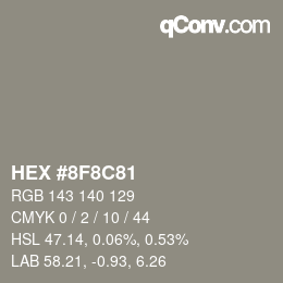 Color code: HEX #8F8C81 | qconv.com