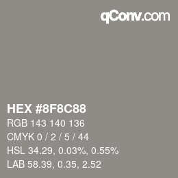 Color code: HEX #8F8C88 | qconv.com