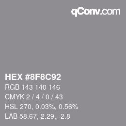 Color code: HEX #8F8C92 | qconv.com