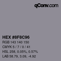 Color code: HEX #8F8C96 | qconv.com