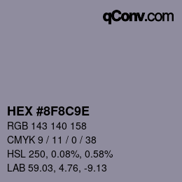 颜色代码: HEX #8F8C9E | qconv.com