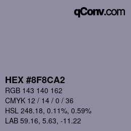 Color code: HEX #8F8CA2 | qconv.com