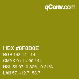 Color code: HEX #8F8D0E | qconv.com