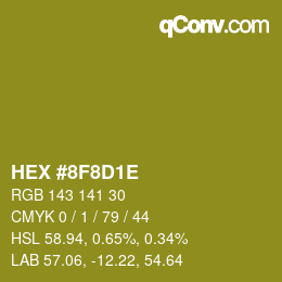 Color code: HEX #8F8D1E | qconv.com