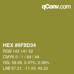 Color code: HEX #8F8D34 | qconv.com