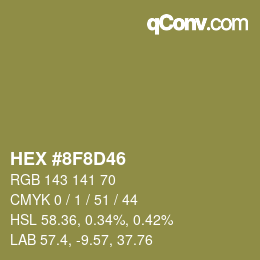 Color code: HEX #8F8D46 | qconv.com