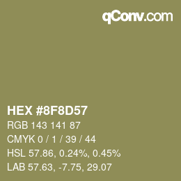 カラーコード: HEX #8F8D57 | qconv.com