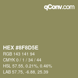 カラーコード: HEX #8F8D5E | qconv.com