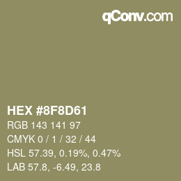 Color code: HEX #8F8D61 | qconv.com