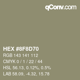 Farbcode: HEX #8F8D70 | qconv.com