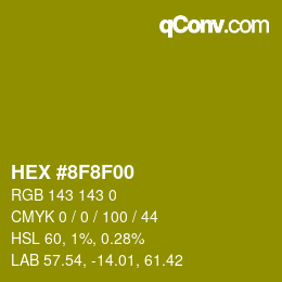 カラーコード: HEX #8F8F00 | qconv.com