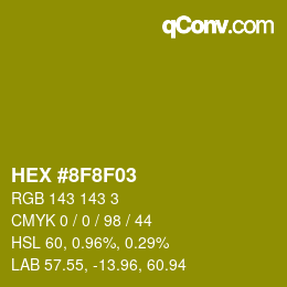 Color code: HEX #8F8F03 | qconv.com