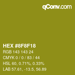 Color code: HEX #8F8F18 | qconv.com