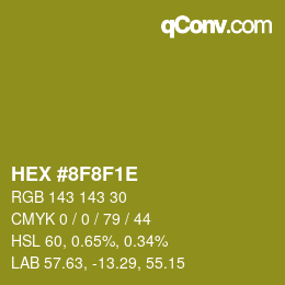 Color code: HEX #8F8F1E | qconv.com