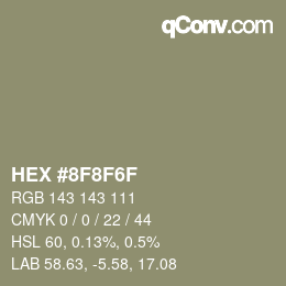 Color code: HEX #8F8F6F | qconv.com