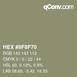 颜色代码: HEX #8F8F70 | qconv.com
