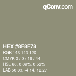 Color code: HEX #8F8F78 | qconv.com