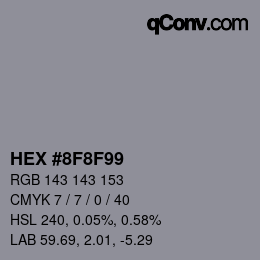 Código de color: HEX #8F8F99 | qconv.com