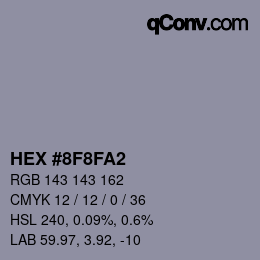 Color code: HEX #8F8FA2 | qconv.com