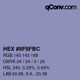 カラーコード: HEX #8F8FBC | qconv.com