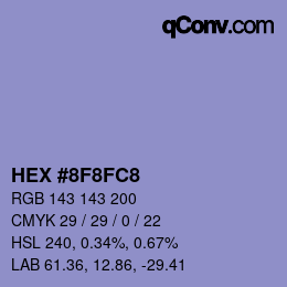 Color code: HEX #8F8FC8 | qconv.com